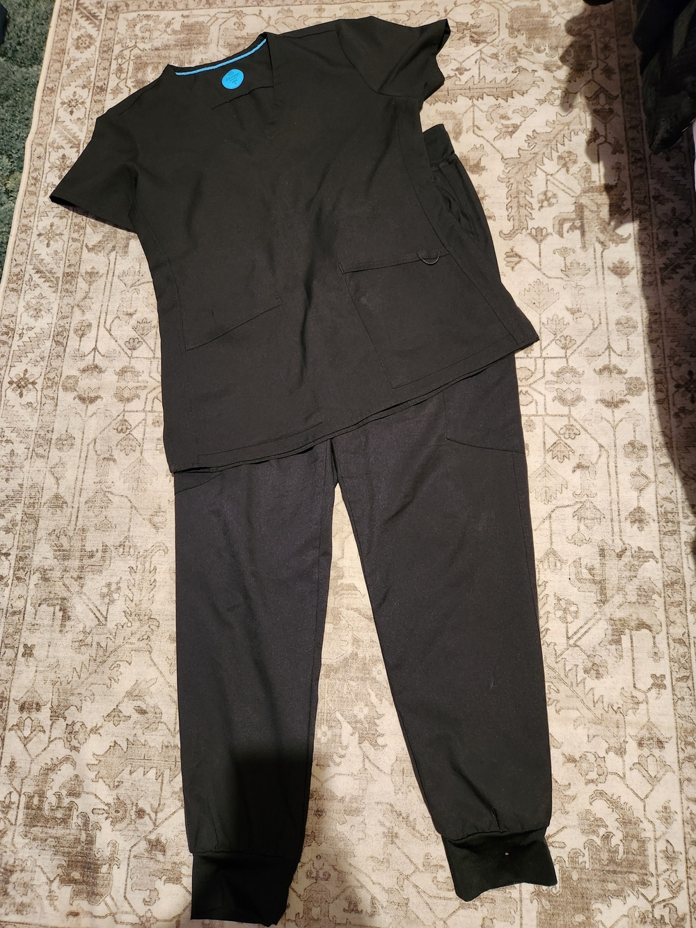 Women’s Black Jogger Scrub Pants — Comfortable Work Track Pants